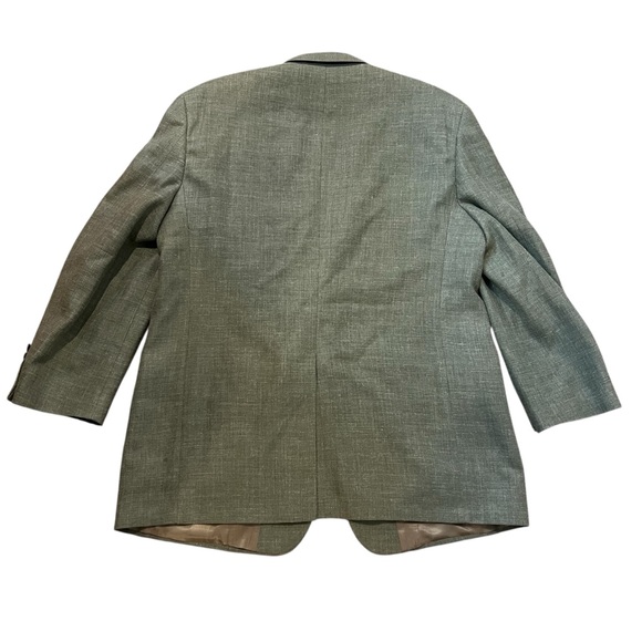 Brooks Brothers Mens Olive Green Silk/Linen/Wool Blend 2 Button Blazer Size 43 R - Picture 2 of 11